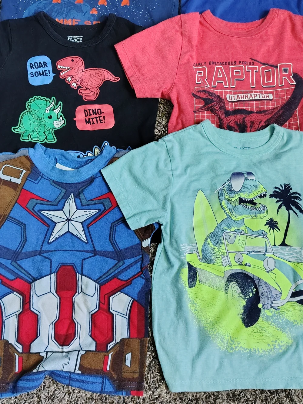 Kids Boys Size 4T Clothes Lot 12pc (Sonic - Marvel -Dinosaurs)